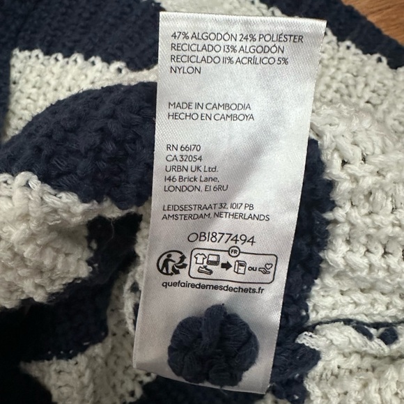 Anthropologie Pilcro Striped Navy and White Women's Sweater - Picture 8 of 9